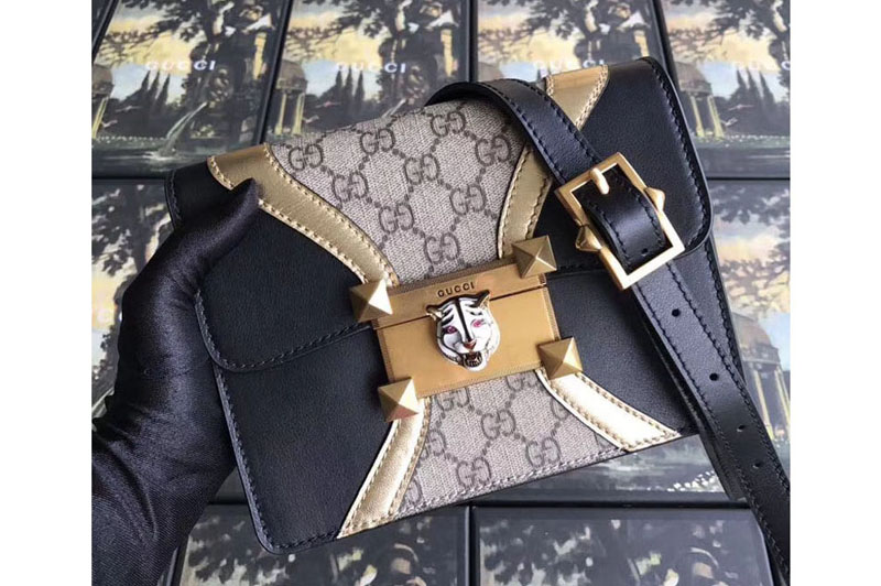 Gucci 477622 Padlock GG Supreme With Original Leather Mini Shoulder Bags