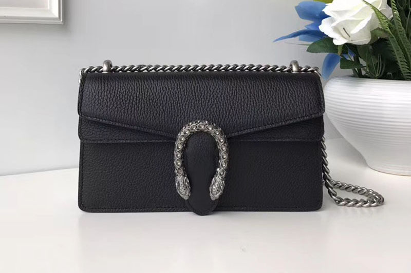 Gucci Dionysus Leather Shoulder Bag 499623 Black