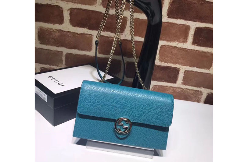 Gucci 510314 GG Marmont Leather Crossbody Bags Light Blue