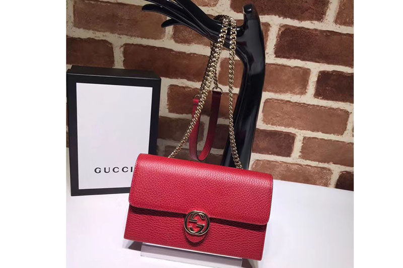 Gucci 510314 GG Marmont Leather Crossbody Bags Red