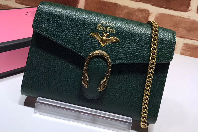 Gucci BugBat Shoulder Bag Calfskin Leather 516920 Green