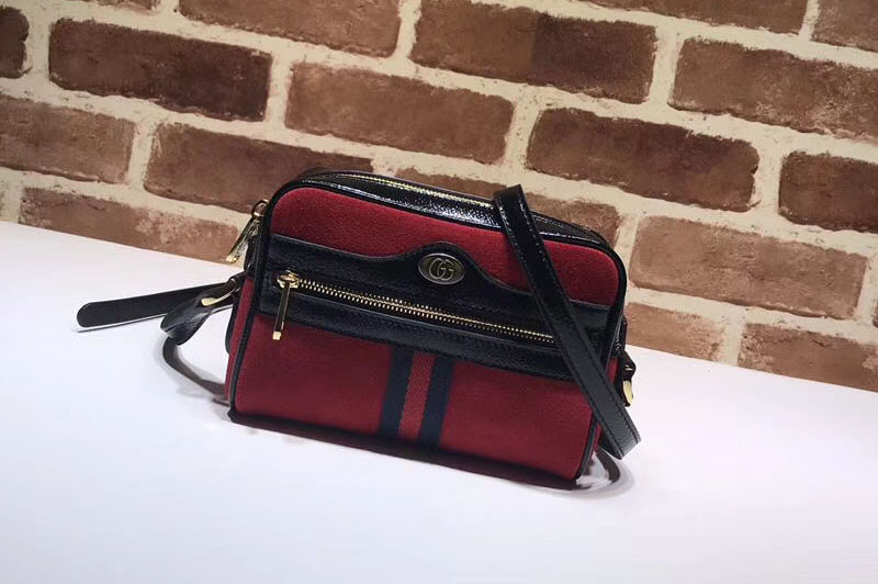 Gucci Ophidia suede mini bag 517350 Red