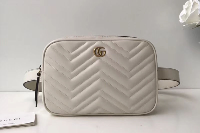 Gucci GG Marmont matelasse belt bag 523380 White