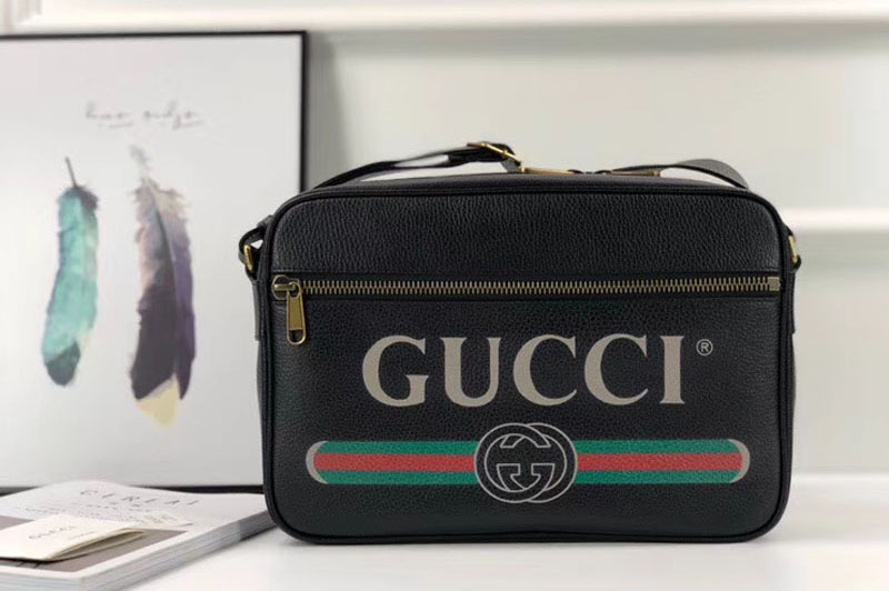 Gucci 523589 Print Shoulder Bag Black