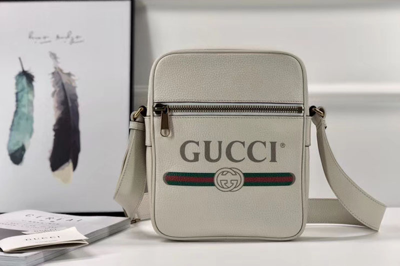 Gucci 523591 Print Messenger Bags White