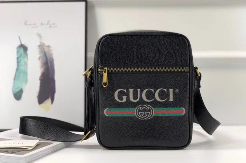 Gucci 523591 Print Messenger Bags Black