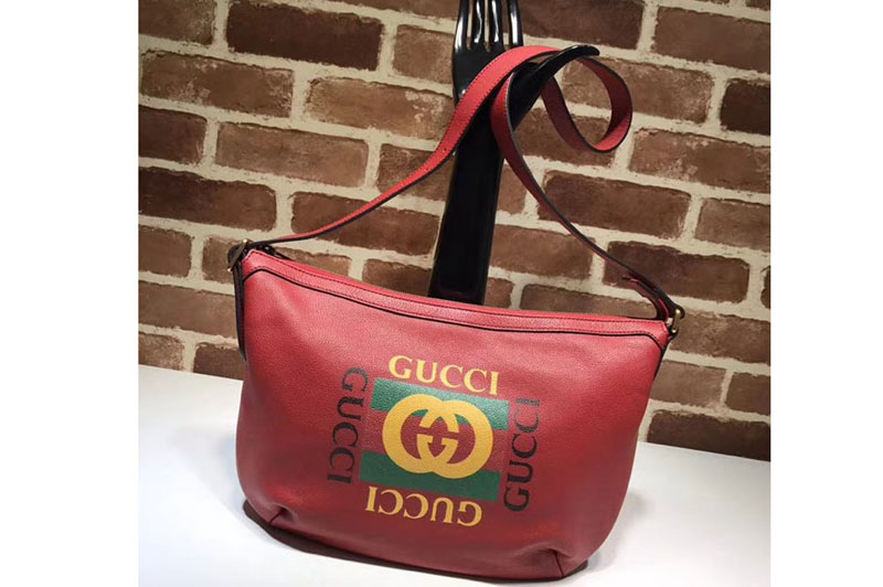 Gucci Print half moon hobo Bag 527792 Red