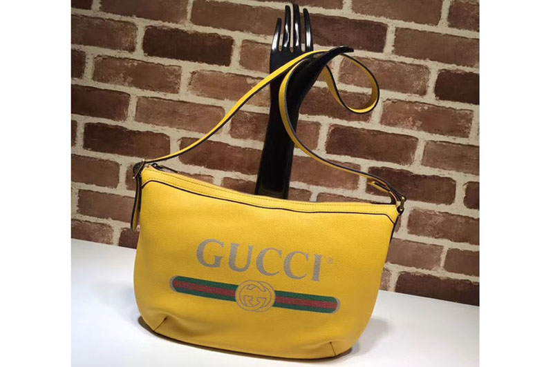 Gucci Print half moon hobo Bag 527792 Yellow