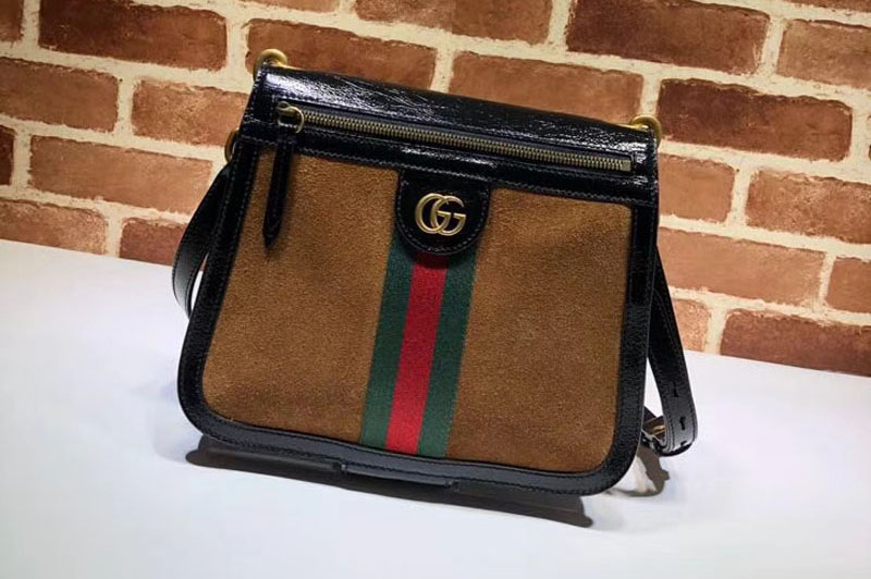 Gucci 523658 GG Supreme Suede shoulder bags Brown