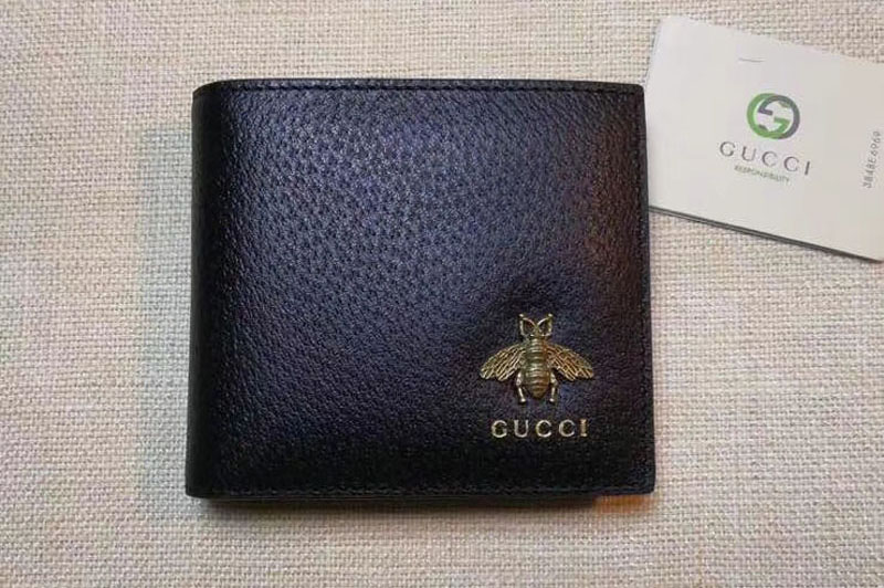 Gucci 523664 Animalier leather wallet Black