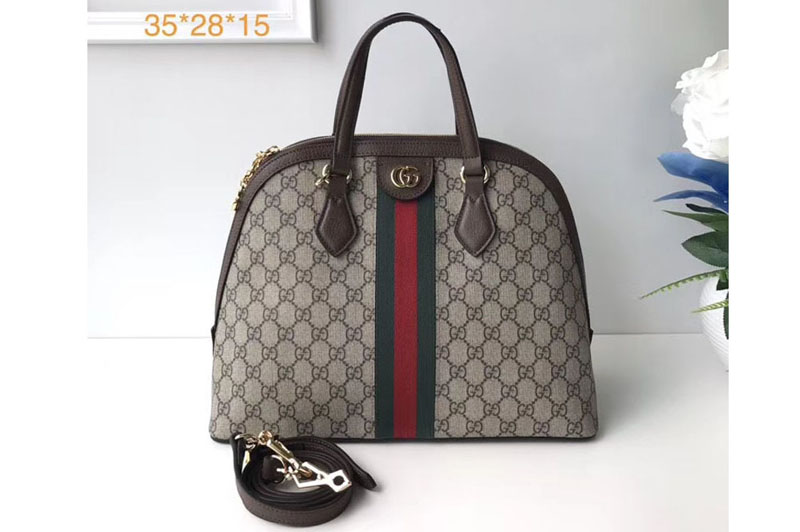 Gucci 524533 Ophidia GG Medium Top Handle Bag Brown