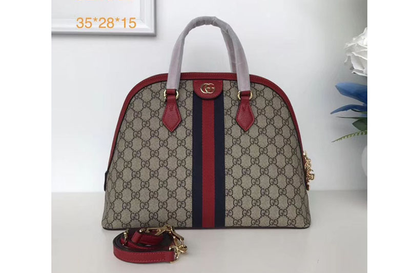 Gucci Ophidia GG Medium Top Handle Bag Red 524533