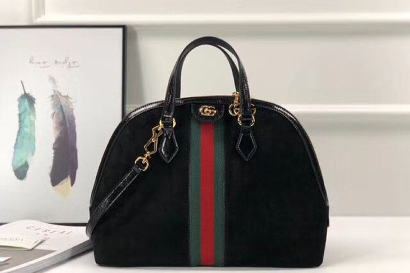 Gucci 524533 Ophidia Suede medium top handle bags Black