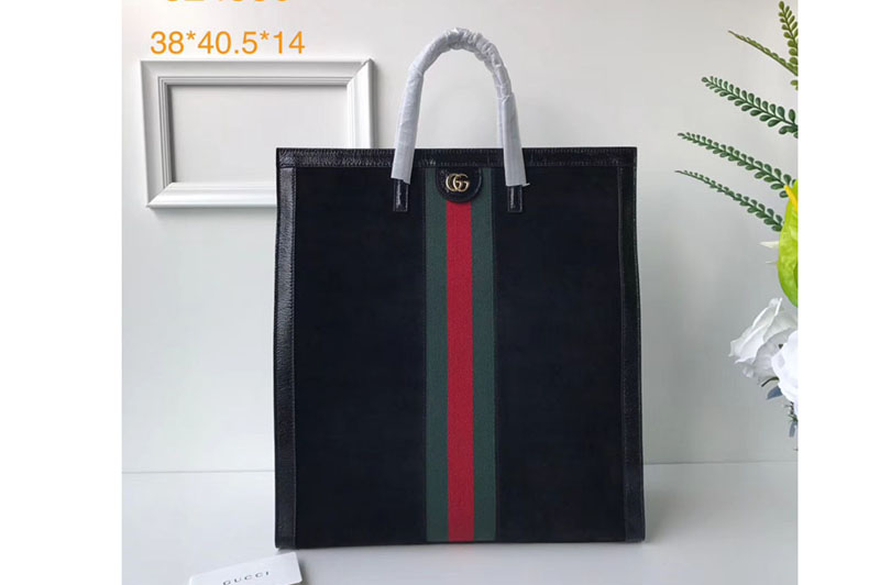 Gucci 524536 Suede Leather Bags Black