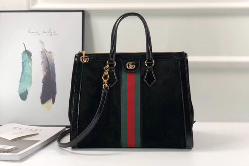 Gucci Ophidia Suede medium top handle bags 524537 Black
