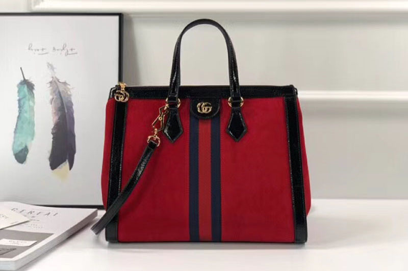 Gucci Ophidia Suede medium top handle bags 524537 Red