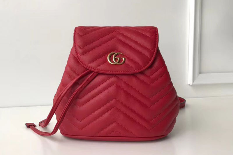 Gucci 528129 GG Marmont matelasse backpack Red