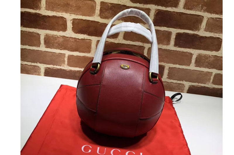 Gucci Worldcup Ball Leather Tote Bags 536110 Red