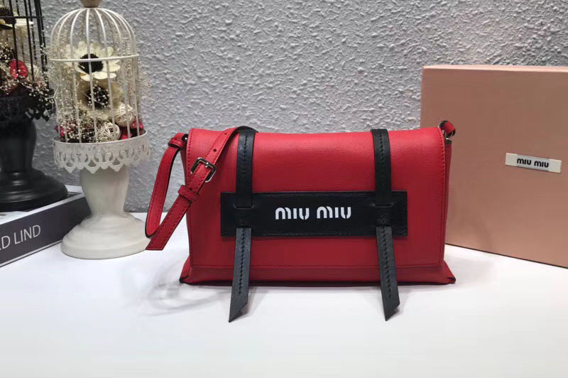 Miu Miu 5BD075 Grace Lux leather shoulder bags Red