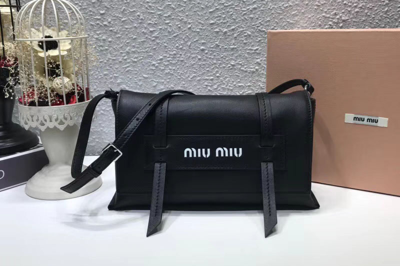 Miu Miu 5BD075 Grace Lux leather shoulder bags Black