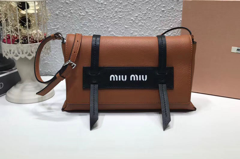 Miu Miu 5BD075 Grace Lux leather shoulder bags Brown