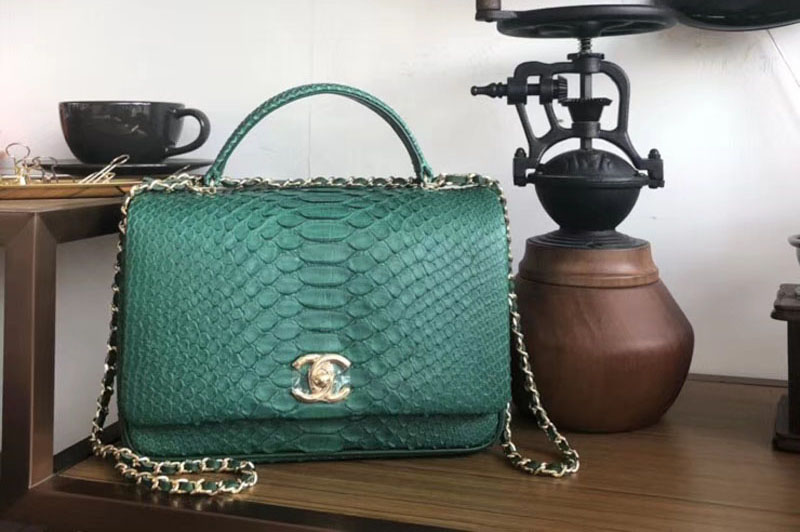 CC Original Python Leather Shoulder Bag A57043 Green