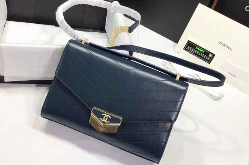 CC Flap Bag Original Calfskin & Gold-Tone Metal A57491 Blue