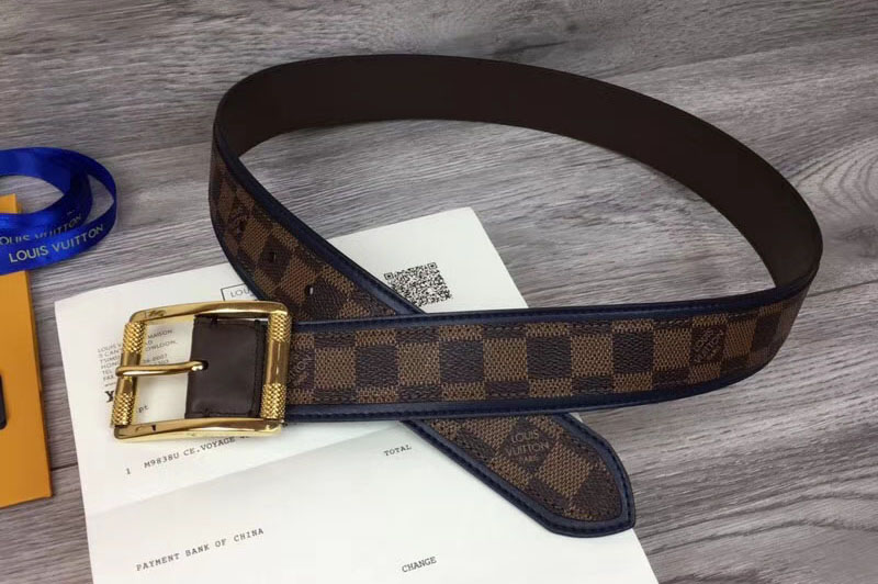Louis Vuitton M0038U LV Reverso 40mm Reversible Belt Damier Ebene Canvas
