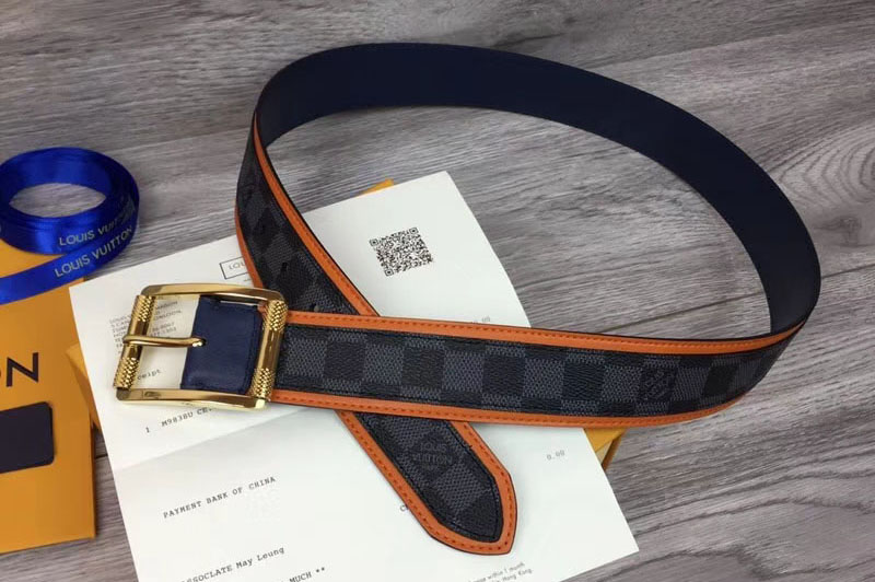 Louis Vuitton M0039U LV Reverso 40mm Reversible Belt Damier graphite canvas