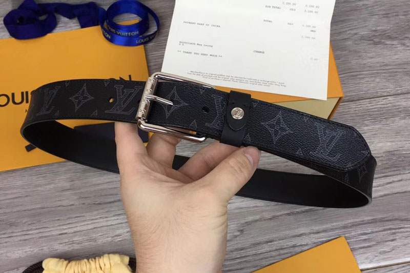 Louis Vuitton M0046 Voyager 35mm belt Monogram eclipse canvas