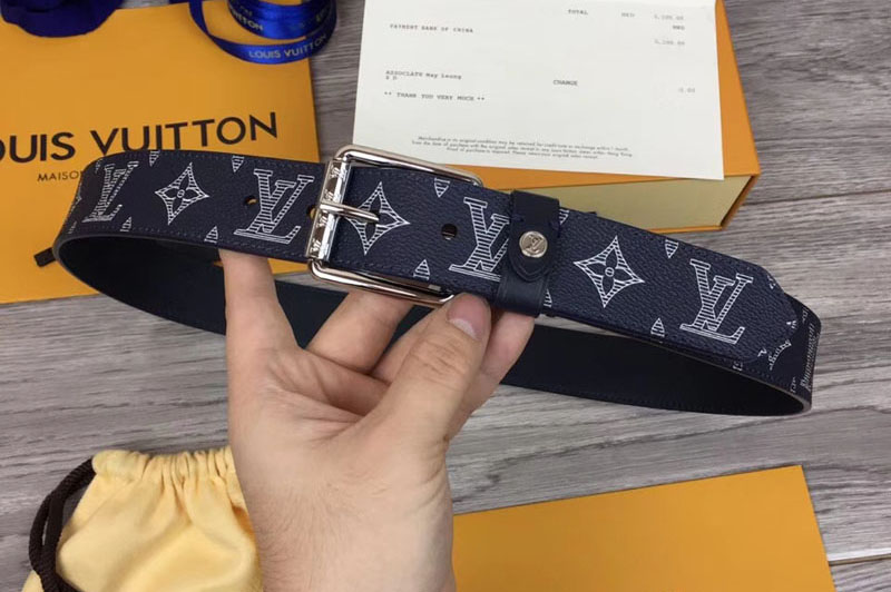 Louis Vuitton M0047Q Voyager 35mm belt Monogram Ink canvas