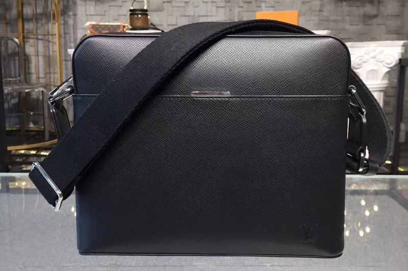 Louis Vuitton M33427 LV Anton Messenger PM Bags Taiga Leather Black
