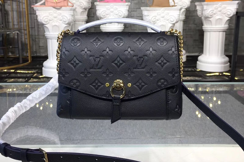 Louis Vuitton M43624 LV Blanche BB Monogram Empreinte Leather Bags Black