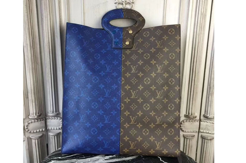 Louis Vuitton M43860 Tote Bags Double Monogram Canvas Blue/Brown