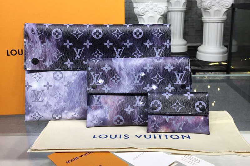 Louis Vuitton M44177 LV Monogram Galaxy Canvas Pochette Alpha Triple