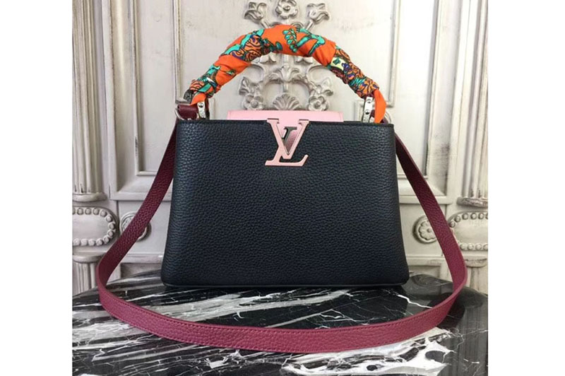 Louis Vuitton M94716 Capucines BB Taurillon Leather Bags Black