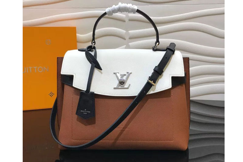 Louis Vuitton M52360 LV Lockme Ever Lockme Soft calfskin Bags Caramel Creme Noir