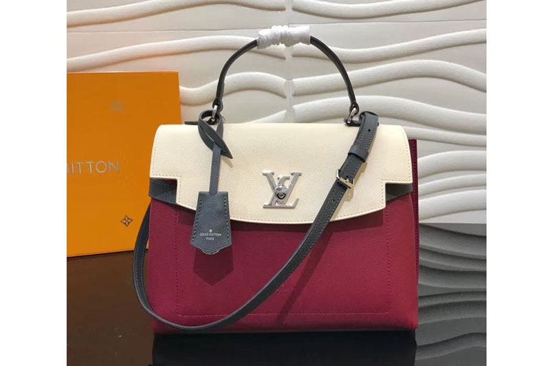 Louis Vuitton M52431 LV Lockme Ever Lockme Soft calfskin Bags Lie De Vin Etain Creme