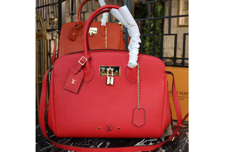 Louis Vuitton M55025 LV Veau Nuage Leather Milla MM Bags Red