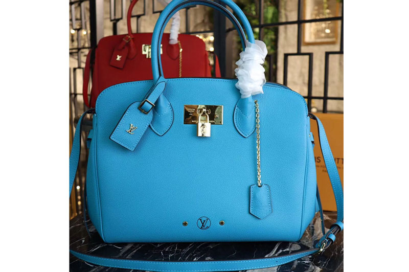 Louis Vuitton M55023 LV Veau Nuage Leather Milla MM Bags Blue