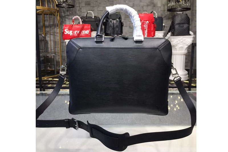 Louis Vuitton M51689 LV Epi Leather Oliver Briefcase Bags Black