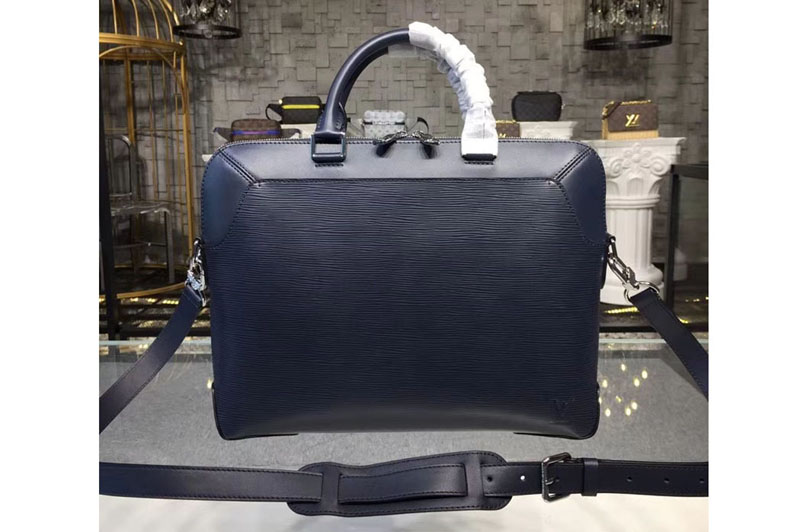 Louis Vuitton M51690 LV Oliver Briefcase Epi Leather Bags Navy Blue