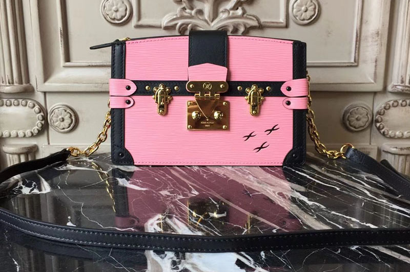 Louis Vuitton M51698 Trunk Clutch Epi Leather Bags Pink
