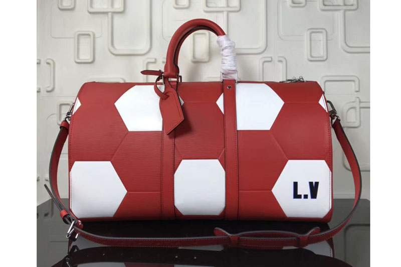 Louis Vuitton M52187 LV Epi Leather Keepall Bandouliere 50 Travel Bags Red