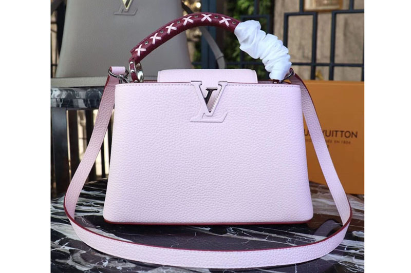 Louis Vuitton M52388 LV Taurillon Leather Capucines PM Bags Pink