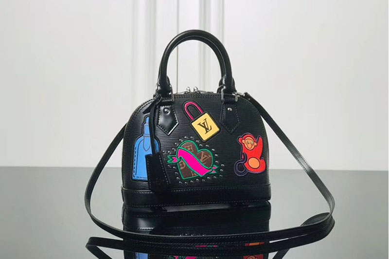 Louis Vuitton M52481 LV Alma BB Epi Leather Bags Black