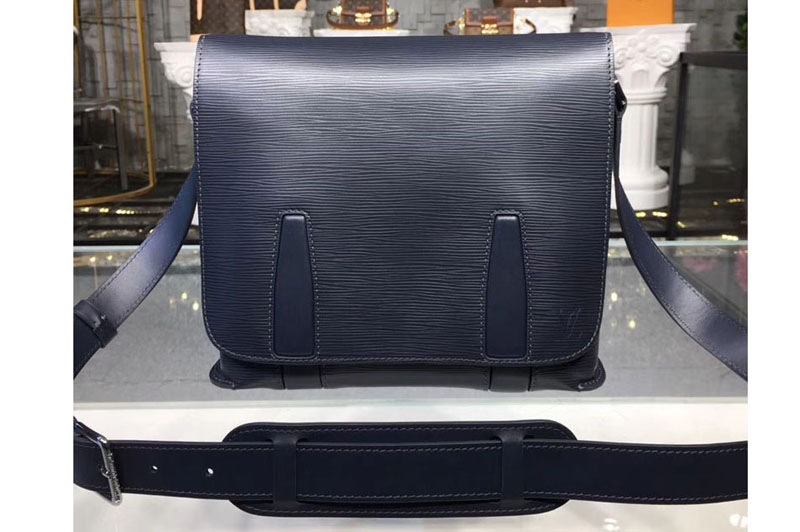 Louis Vuitton M53409 LV Epi Leather Harrington Messenger Bag Blue