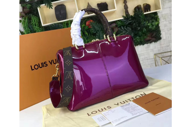 Louis Vuitton M54640 Tote Miroir Patent Leather Bags Wine