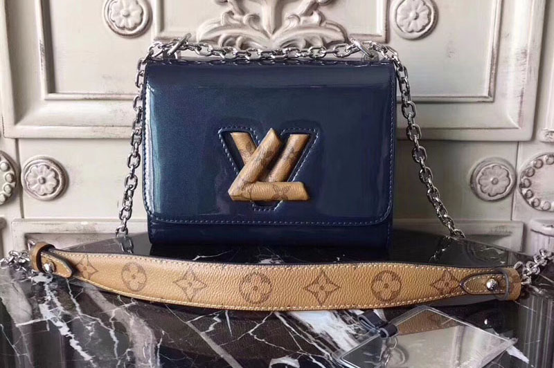 Louis Vuitton M54243 Twist PM Bags Monogram vernis Blue