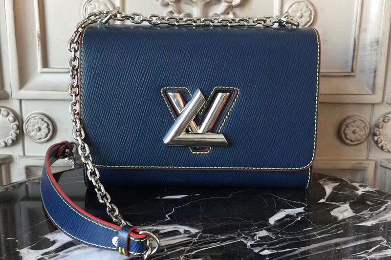 Louis Vuitton M54899 Twist MM Epi Leather Bags Blue
